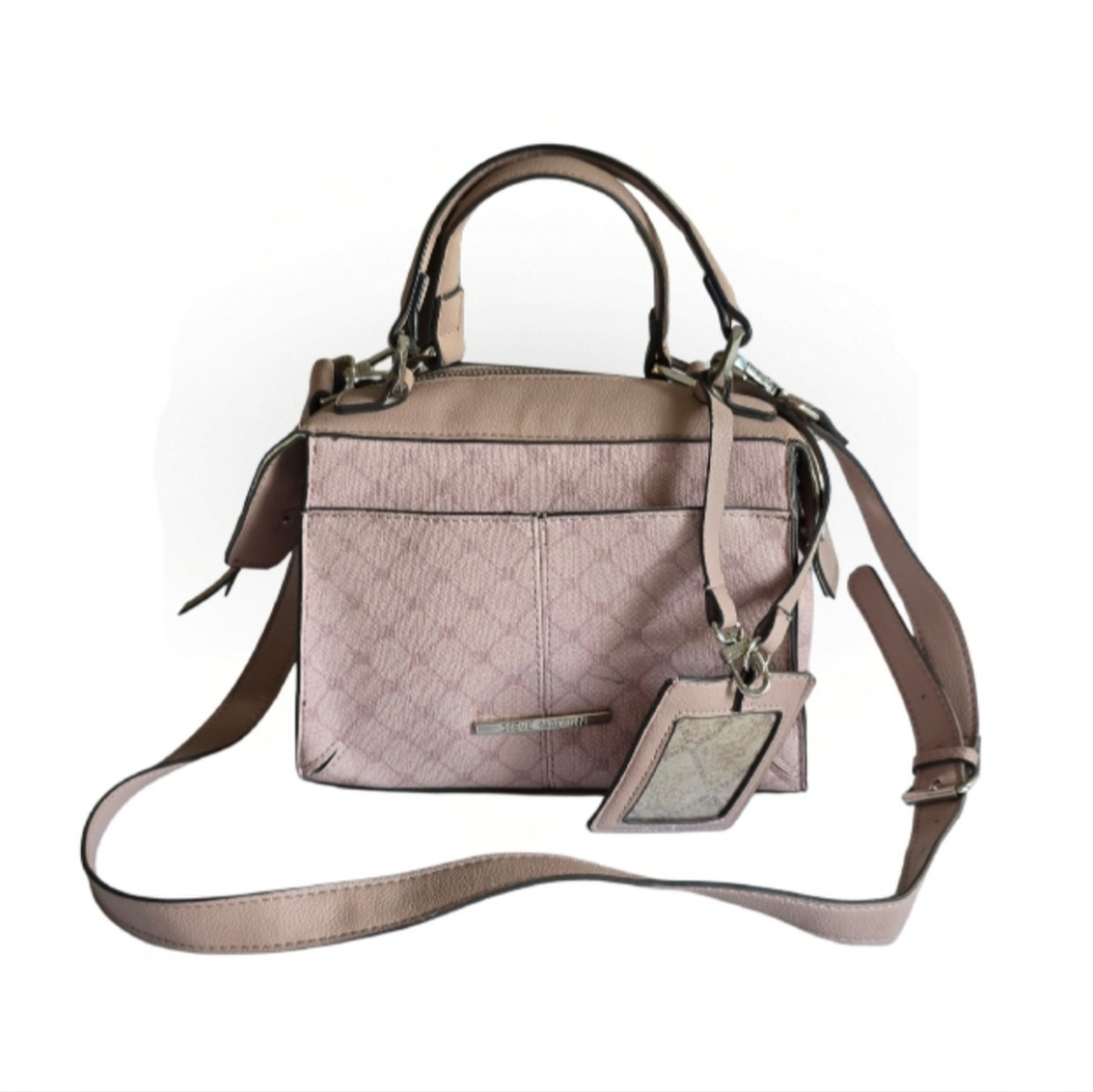 Steve Madden Bag Baby Pink Faux Leather Logo Crossbody Shoulder Purse Y2K